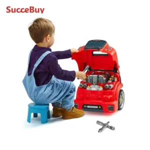 60 Pcs Kids Mechanic Car Repair Set with Removable Parts