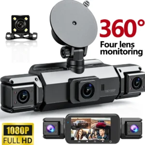 360° Car DVR Dash Cam 4 Lens Front Rear Left Right Inside