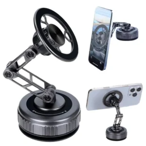 Car Phone Holder With Vacuum Magnetic Suction Cup