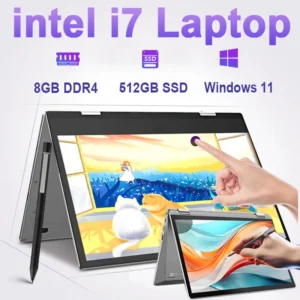 Portable 11.6" 2 in 1 Laptop Computer Intel Core i7 Touch Screen Notebook