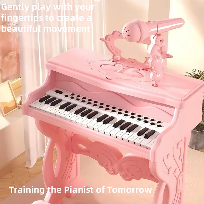 Children's 37 Key Electronic Keyboard Piano Toys W/ Microphone Mini Piano - Image 3
