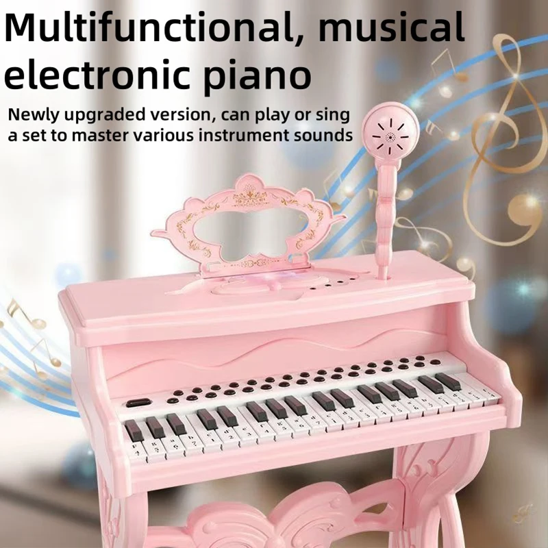 Children's 37 Key Electronic Keyboard Piano Toys W/ Microphone Mini Piano - Image 4
