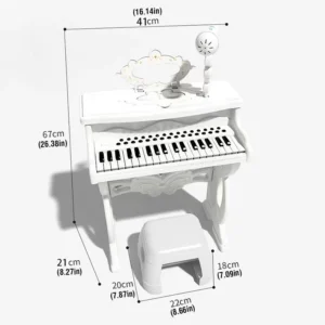 Children's 37 Key Electronic Keyboard Piano Toys W/ Microphone Mini Piano - Thumbnail Image 6