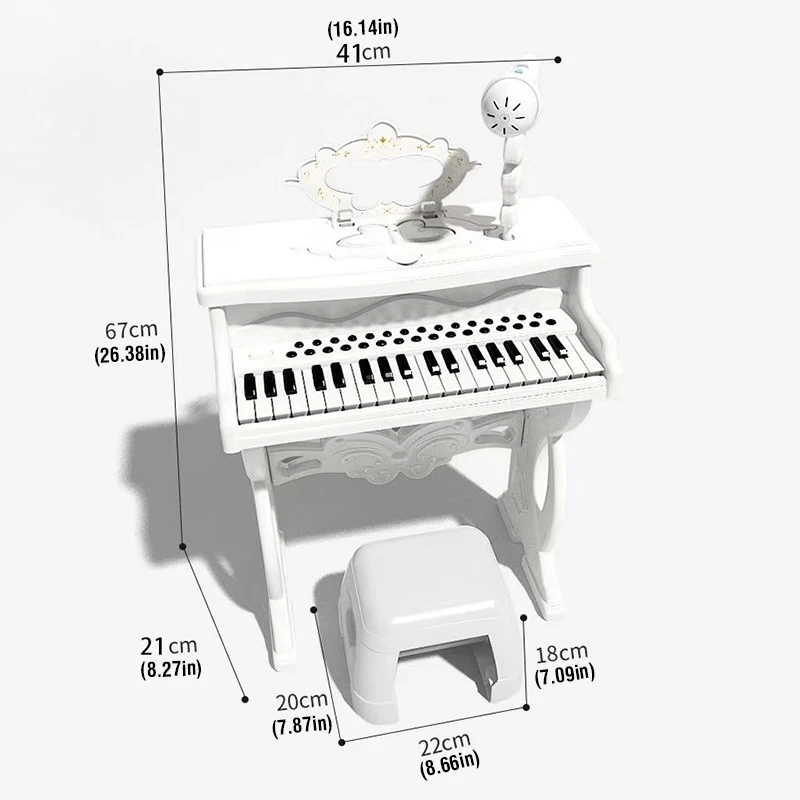 Children's 37 Key Electronic Keyboard Piano Toys W/ Microphone Mini Piano - Image 6