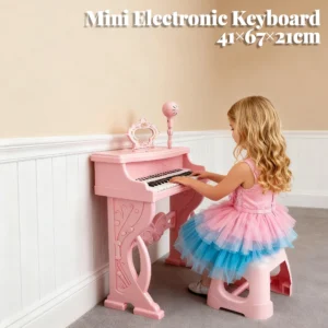 Children's 37 Key Electronic Keyboard Piano Toys W/ Microphone Mini Piano