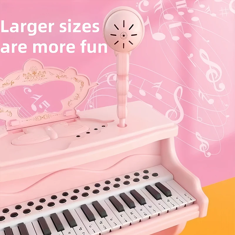Children's 37 Key Electronic Keyboard Piano Toys W/ Microphone Mini Piano - Image 2