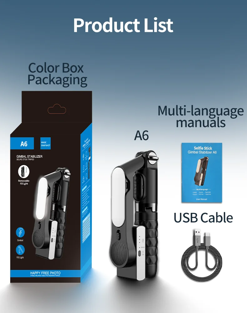 Handheld gimbal stabilizer w/ selfie stick/tripod, wireless remote - Image 7