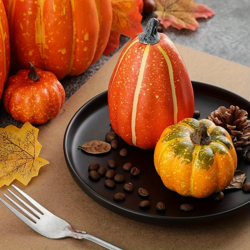 7pcs Pumpkin Autumn Decor Outdoor Orange Foam Plastic - Image 5