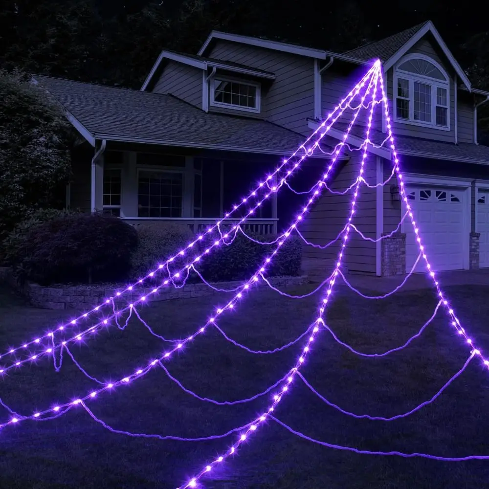 Practical 8 Modes Halloween Spider Web Lights - Image 4