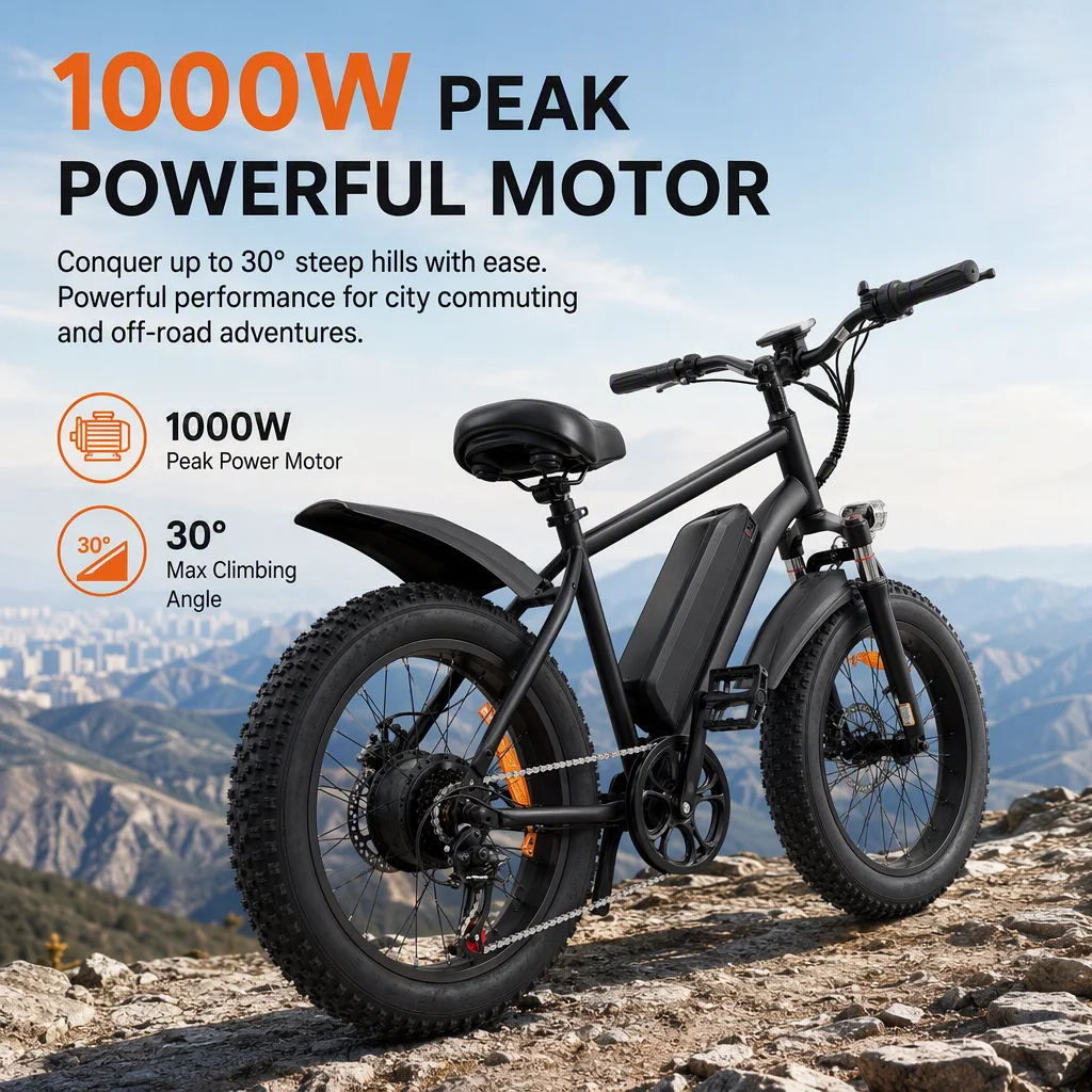 1000W Peak Electric Bike for Adults - Image 7