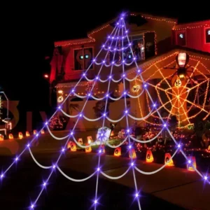 Practical 8 Modes Halloween Spider Web Lights - Thumbnail Image 2