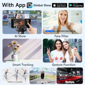 Face Tracking Handheld Gimbal Stabiliser 360° Rotation Shoot Selfie Stick Tripod for Mobile Phone, - Thumbnail Image 6