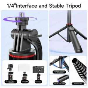 Face Tracking Handheld Gimbal Stabiliser 360° Rotation Shoot Selfie Stick Tripod for Mobile Phone, - Thumbnail Image 4