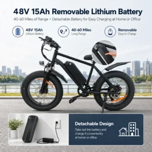 1000W Peak Electric Bike for Adults - Thumbnail Image 3