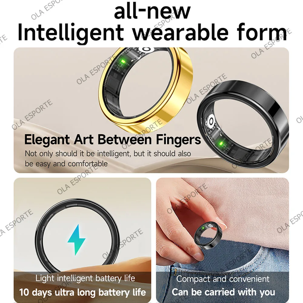 Smart Ring Heart Rate Blood Pressure Sleep Monitoring Motion Tracking - Image 2