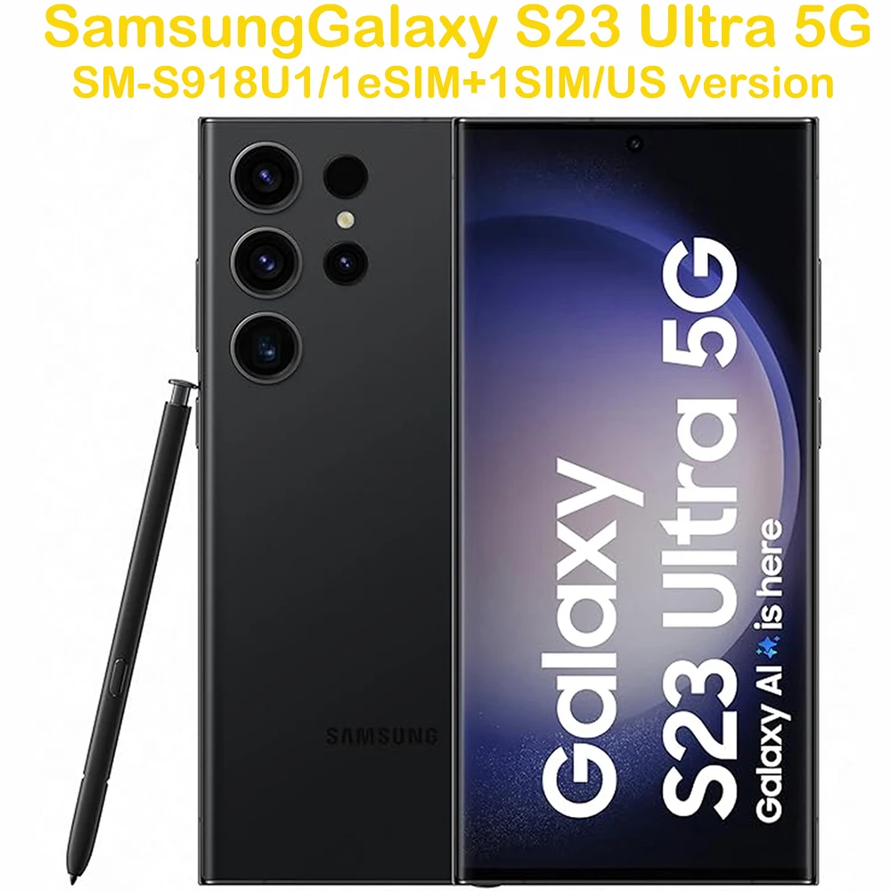Samsung Galaxy S23 Ultra 5G S918U Smart Android Phone 6.8-inch NFC 5000mAh 45W Quad Camera 200MP Samsung US Unlocked Edition - Image 1