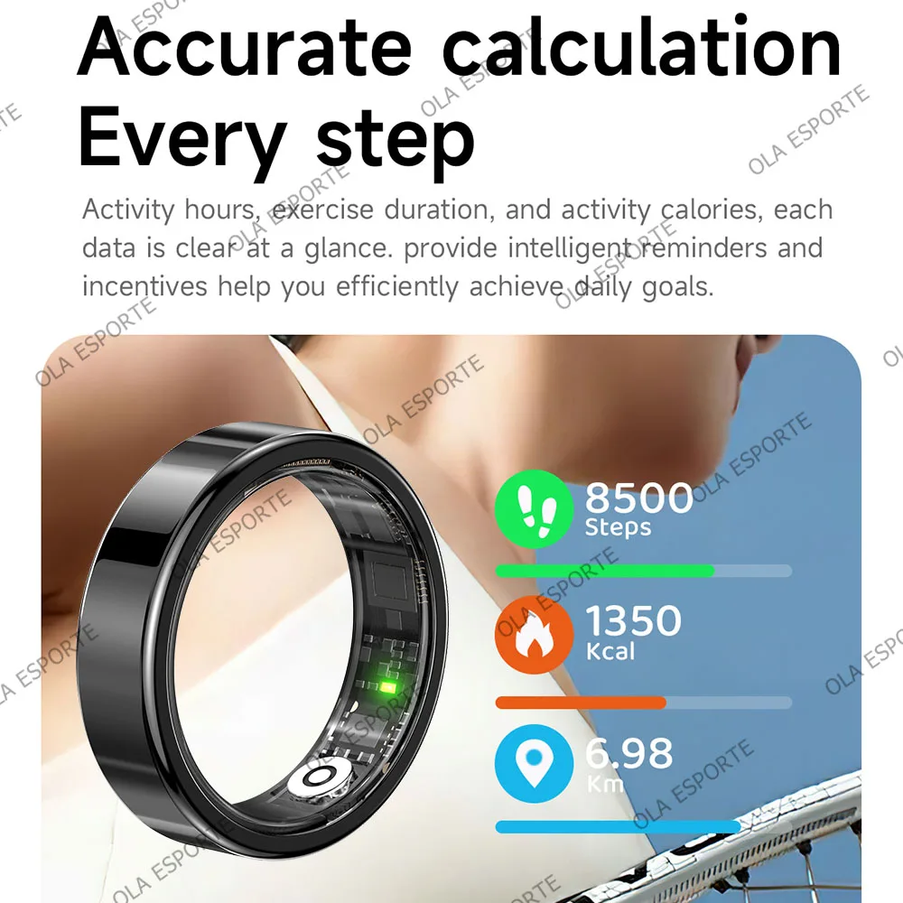 Smart Ring Heart Rate Blood Pressure Sleep Monitoring Motion Tracking - Image 4