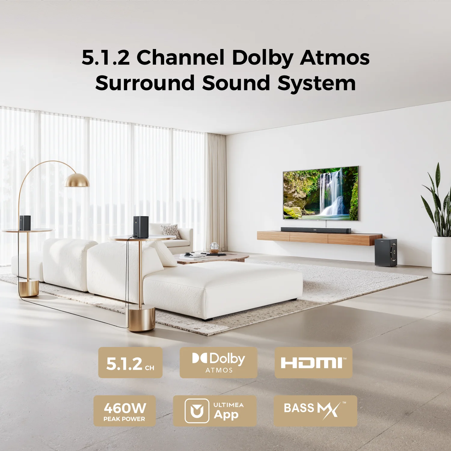 460W 5.1.2ch Sound Bar with Dolby Atmos, Surround Sound - Image 2