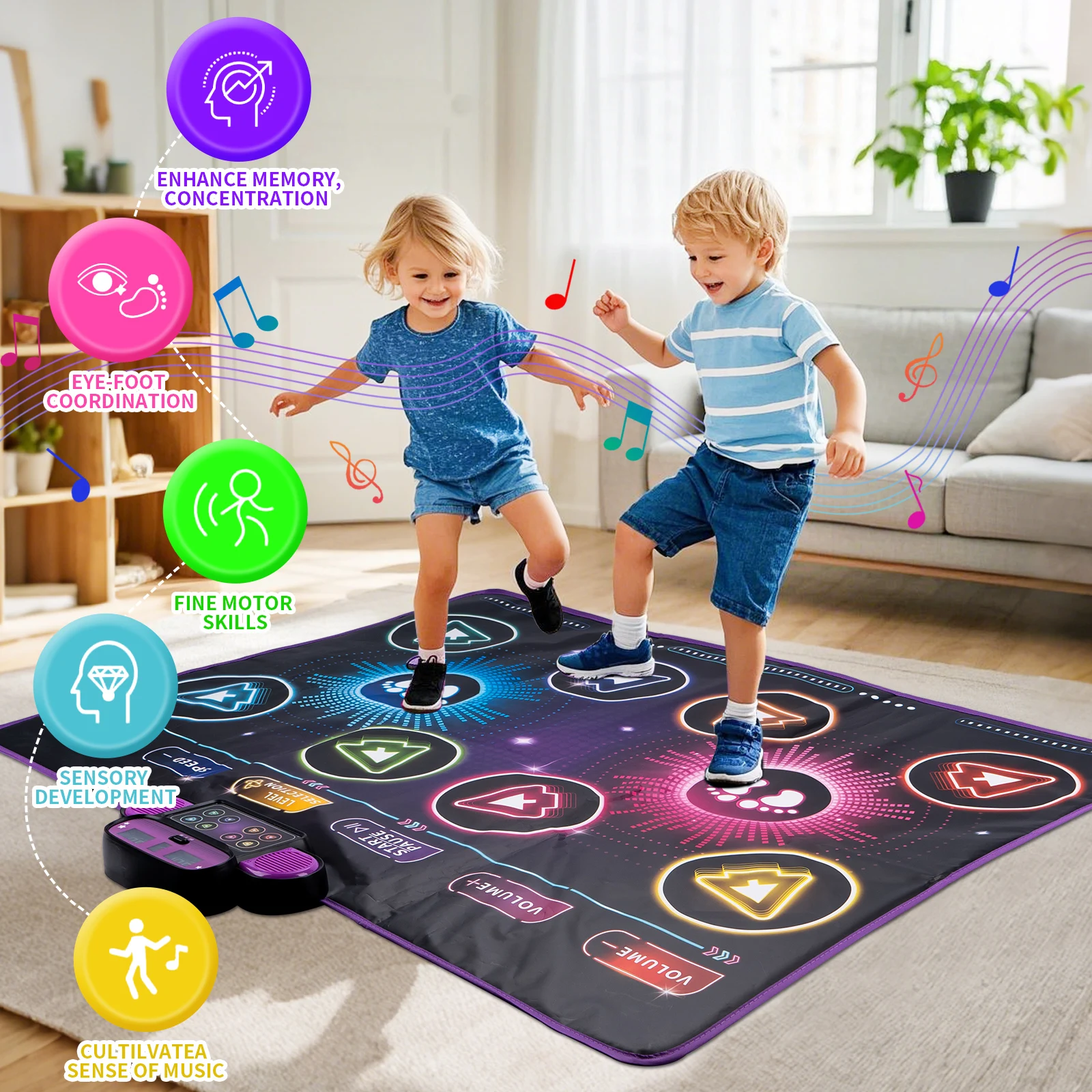 Kids Electronic Dance Mat Dancing Blanket Double Players Mode - Image 3