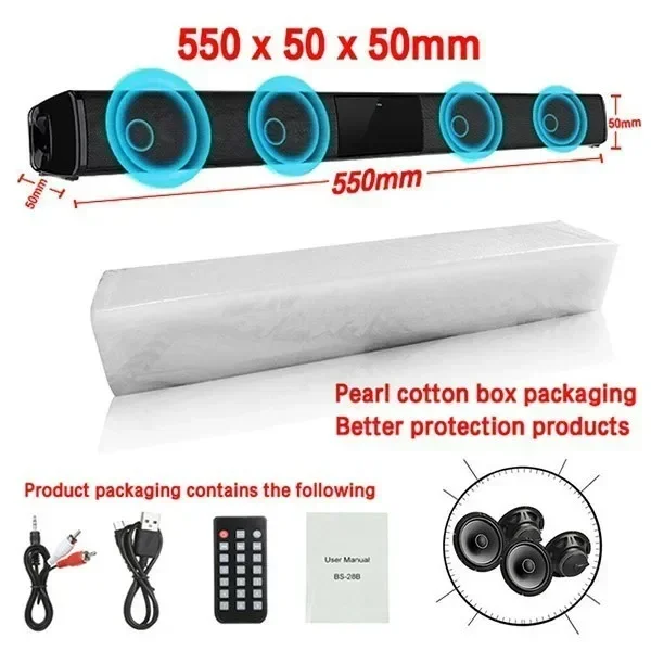 Bluetooth Wireless Sound Bar Heavy Bass Subwoofer - Image 7