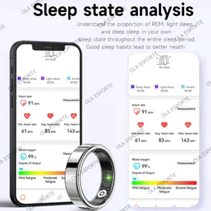 Smart Ring Heart Rate Blood Pressure Sleep Monitoring Motion Tracking - Thumbnail Image 5