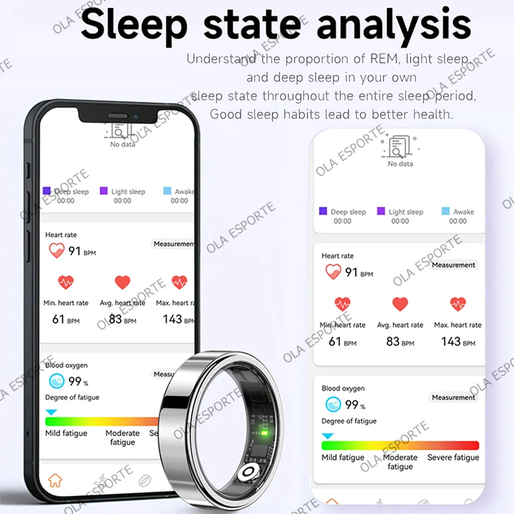 Smart Ring Heart Rate Blood Pressure Sleep Monitoring Motion Tracking - Image 5